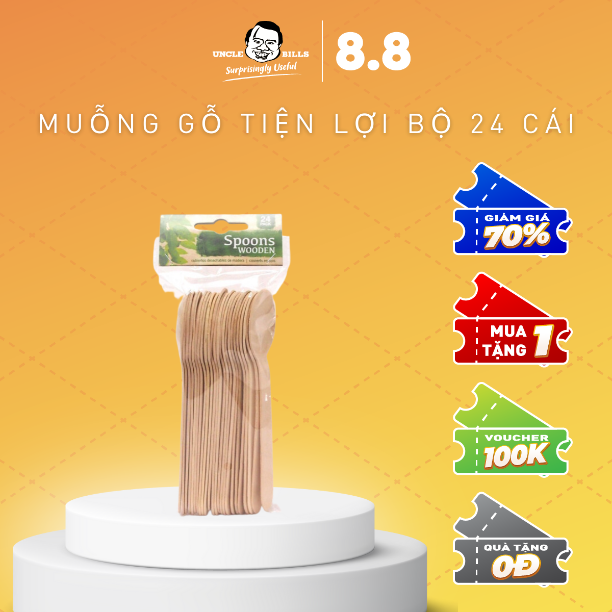 Bộ 24 muỗng gỗ tiện lợi ubl ob0259-new