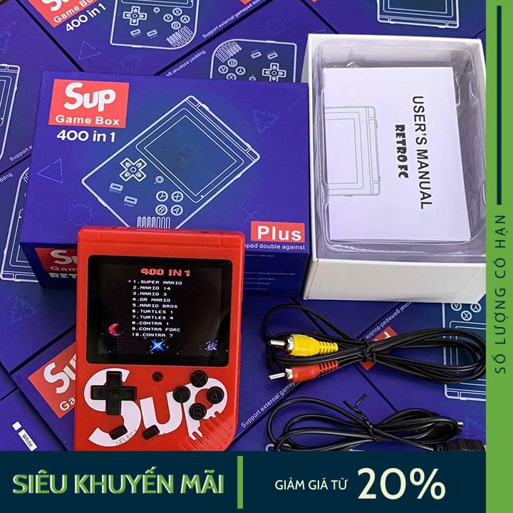 Máy chơi game 4 nút cầm tay sup game box 400 in 1 plus - máy chơi game chứa cả bầu trời tuổi thơ