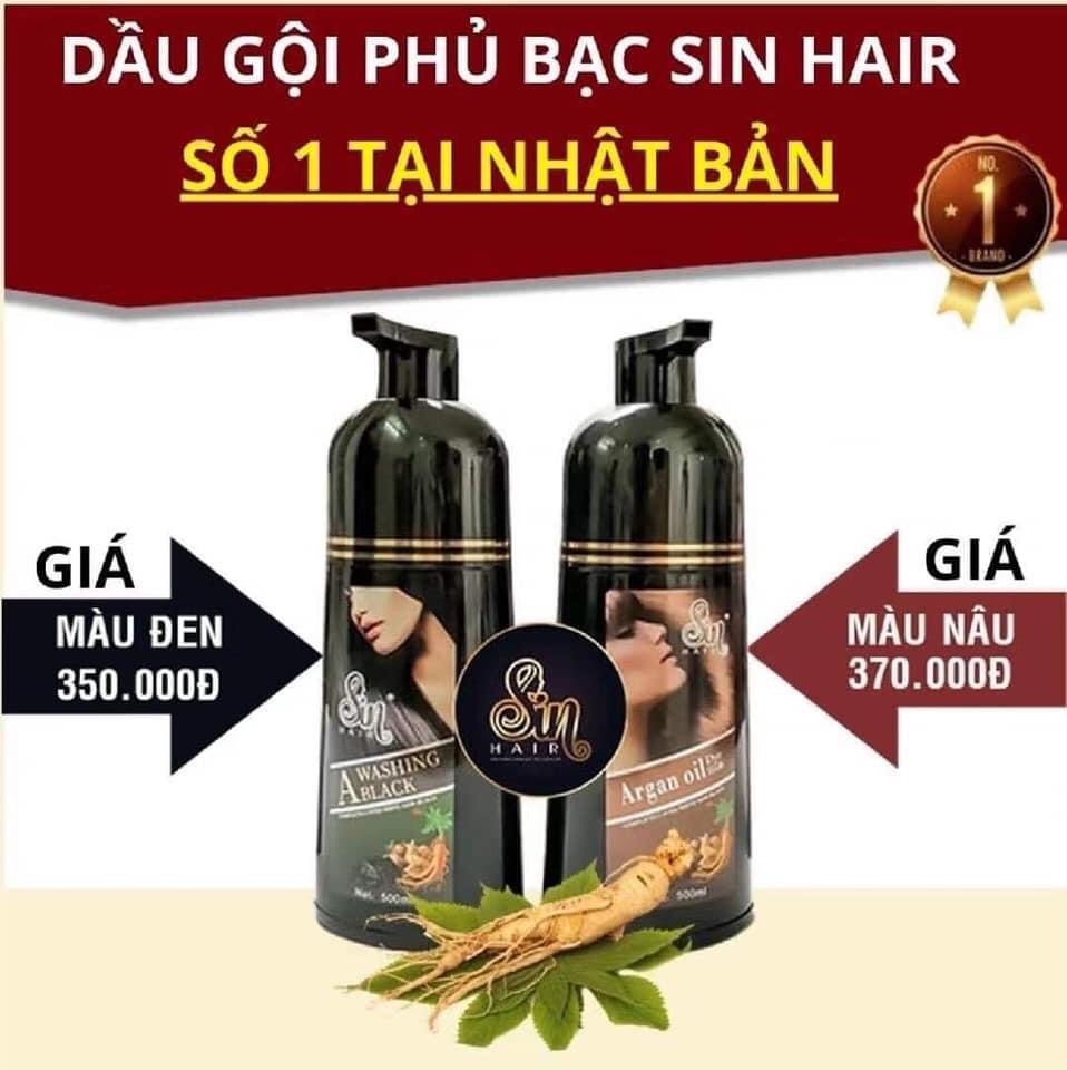 Dầu Gội Thảo Dược Phủ Tóc Bạc Nhân Sâm Sin Hair Nhật Bản