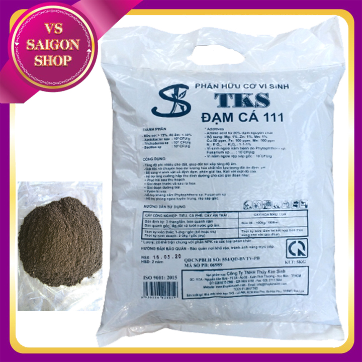 [HCM]PHÂN HỮU CƠ VI SINH ĐẠM CÁ 111 (5KG)