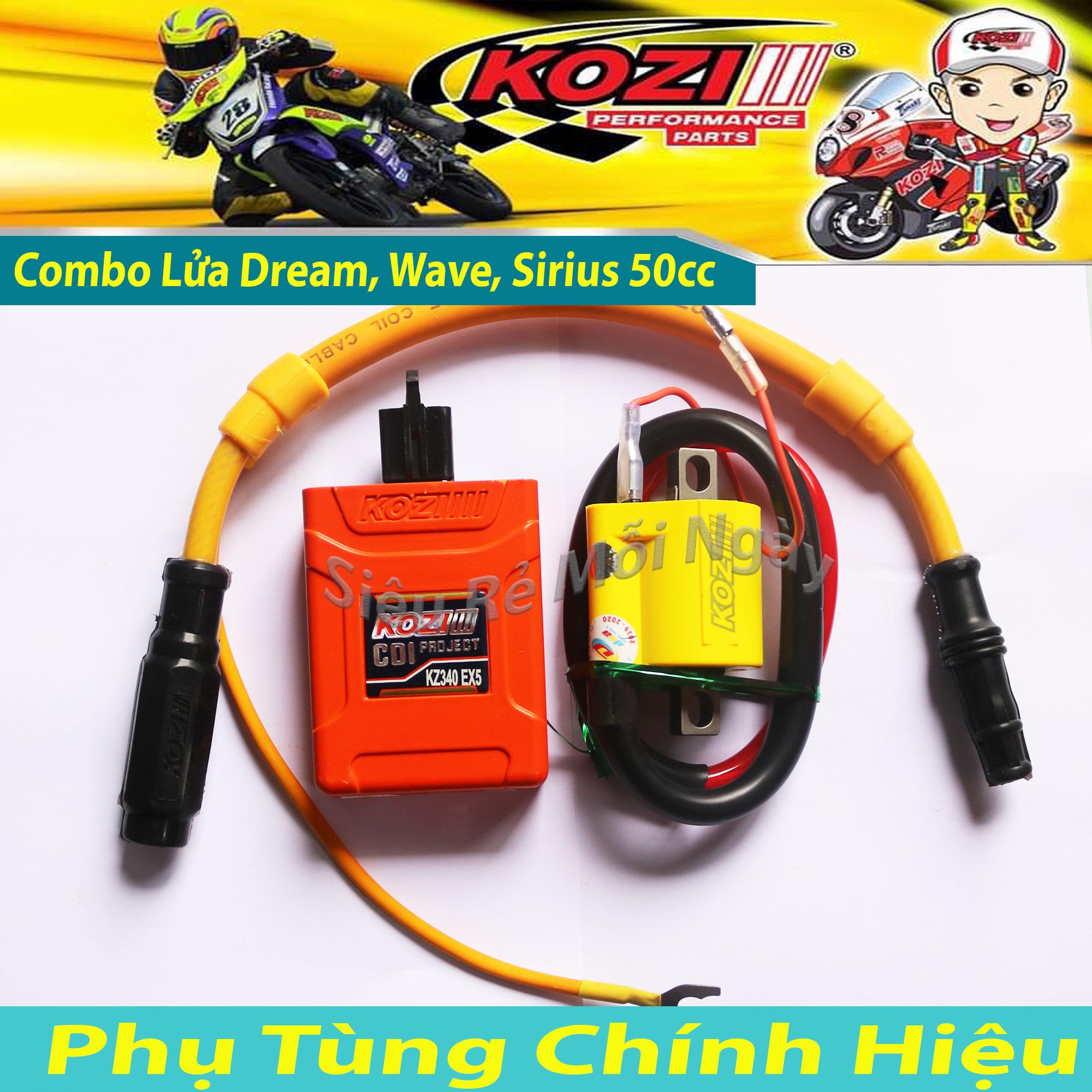 [HCM]Combo IC Kozi và Mobin Sườn Kozi Độ Mở Tua Wave 100 Dream Sirius 50cc