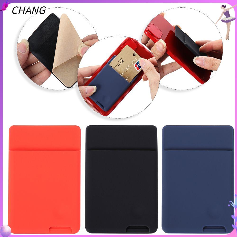 Universal Phone Wallet Case Stick On ID Credit Card Holder Silicone Self-Adhesive Cellphone Pocket S