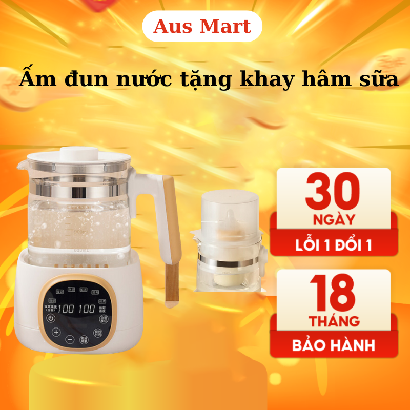 Máy đun nước pha sữa đúng nhiệt độ khử clo siêu tốc có hiển thị nhiệt độ máy hâm sữa tiệt trùng bình sữa hâm thức ăn ấm đun nước pha sữa giữ nhiệt dễ dàng điều chỉnh nhiệt độ