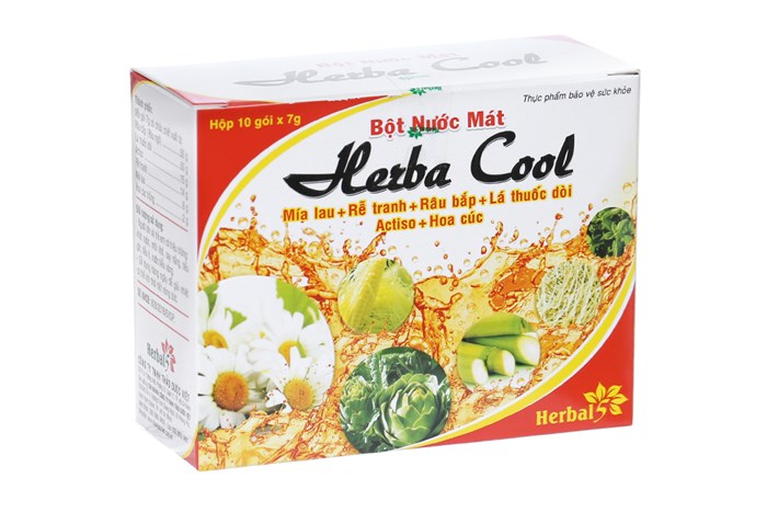 [HCM] Bột Nước Mát Herba Cool - Giảm Khát Nước Môi Khô Say Nắng Tiểu Gắt Tiểu Ít Nước Tiểu Vàng (herbacool)