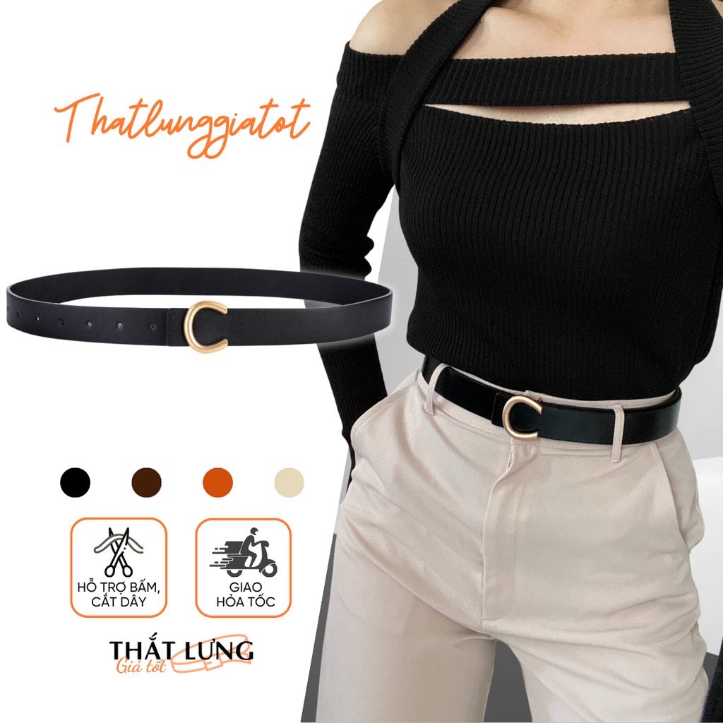 Thắt lưng nữ Ulzzang mặt chữ C phối váy, vest có nhiều màu dây bản 2.8cm (Hỗ trợ bấm dây nịt) TL090 - Thắt Lưng Giá Tốt