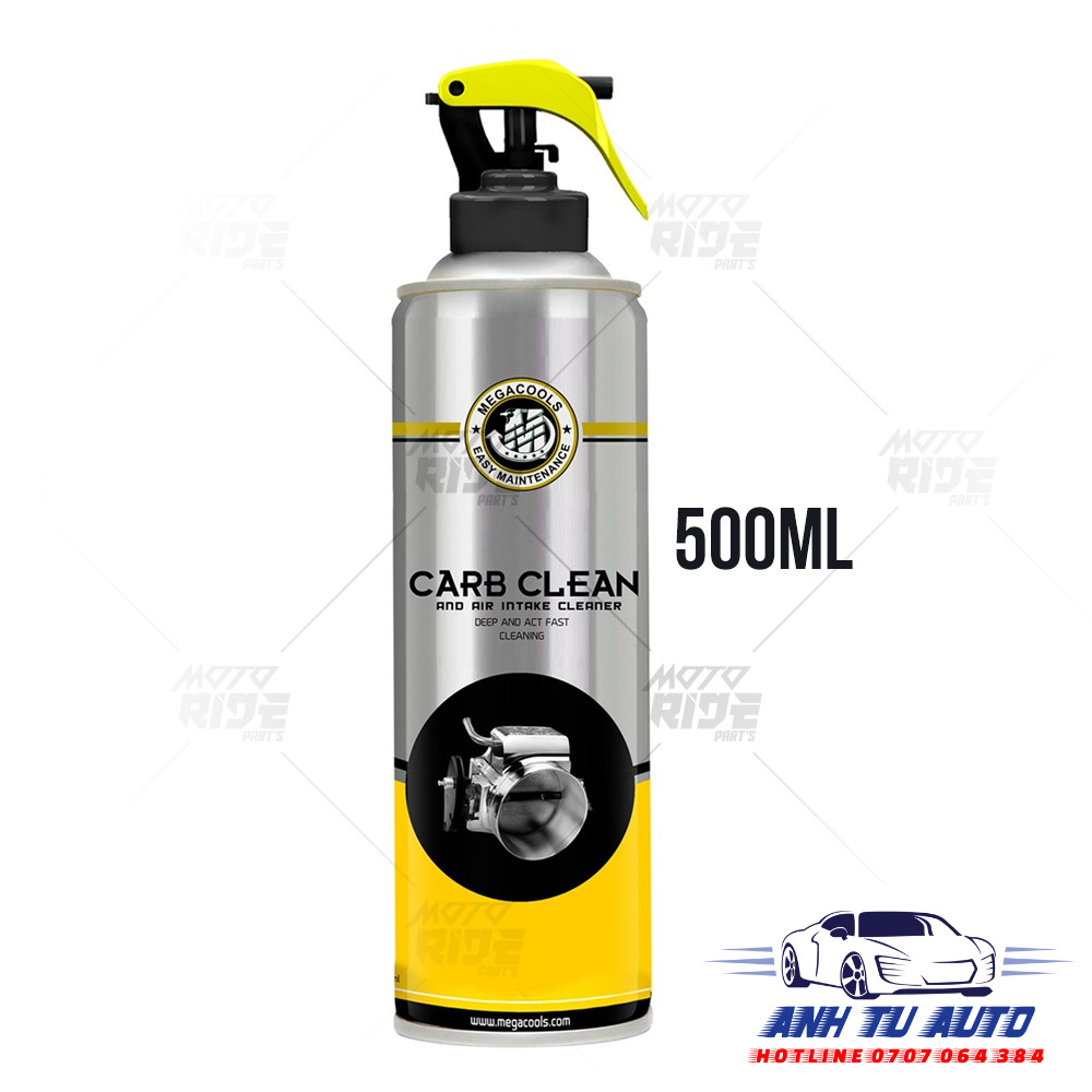Megacools CarbClean 500ml dung dịch xịt vệ sinh họng xăng,buồng đốt.