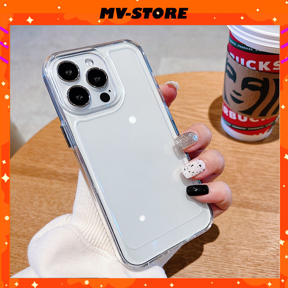 Ốp lưng iphone chống ố trong suốt cho 15 14 13 pro max 14 plus 12 pro 11 pro max, ốp iphone tpu cứng chống sốc mvstore