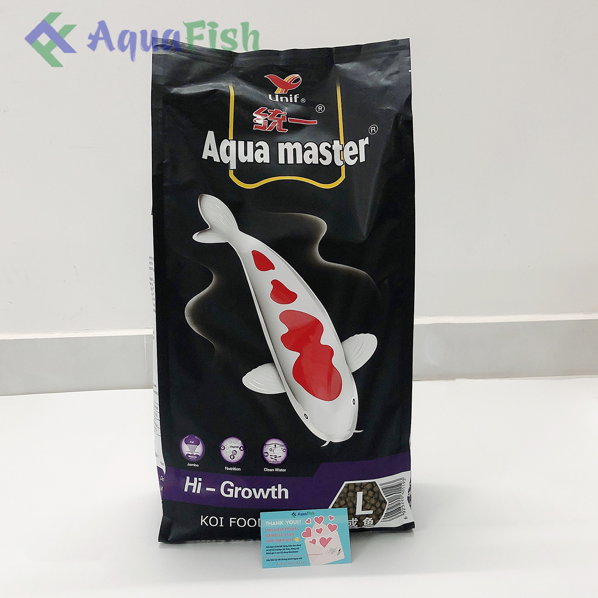 Thức Ăn Cho Cá Koi Aqua Master Hi-Growth Size L Bao 5kg Giúp Cá Koi Phát Triển Body Mạnh Và Đẹp
