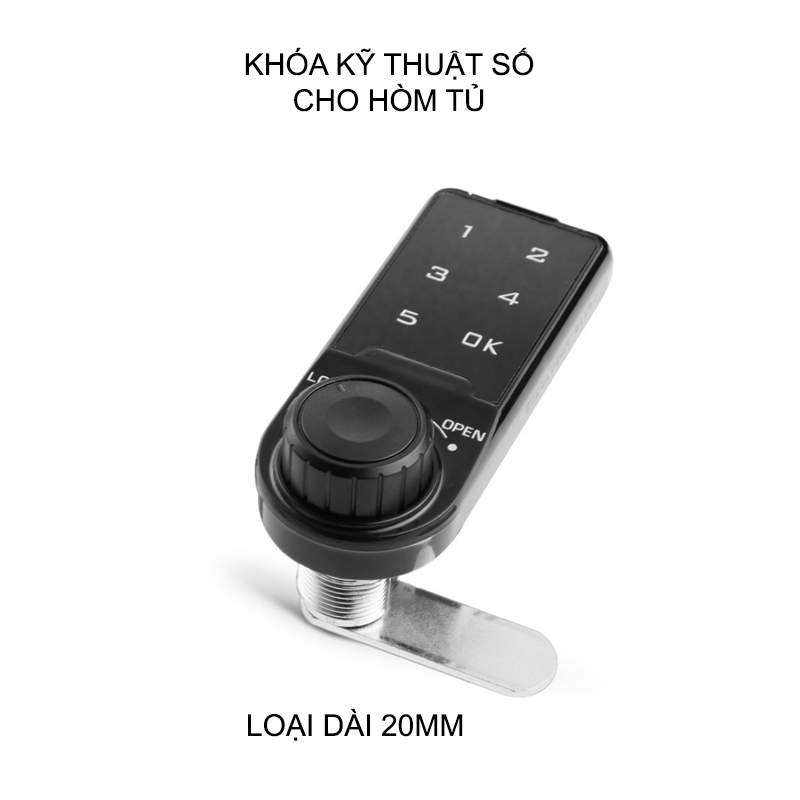Khóa số điện tử kp-er cho hòm tủ, ngăn kéo bàn tủ, có thể thay đổi mã số, loại dài 20mm,30mm