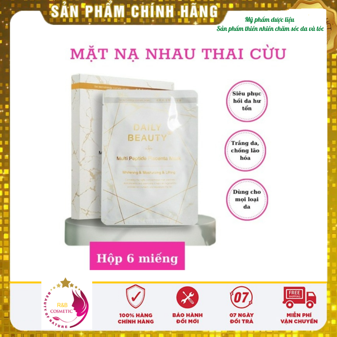 [1 miếng] mặt nạ nhau thai cừu daily beauty, mặt nạ rb dưỡng trắng nâng cơ chống lão hóa da