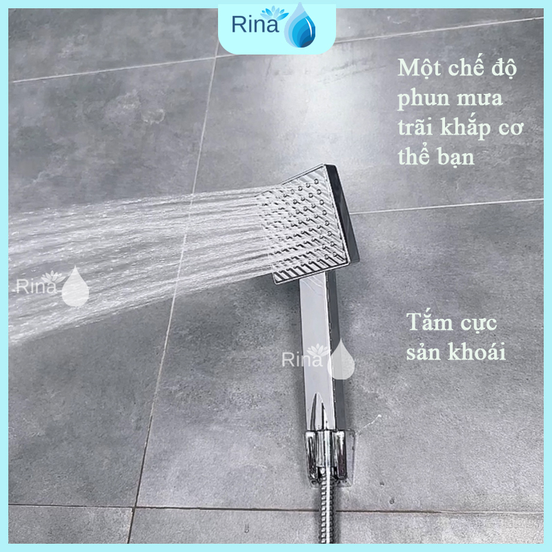 Bộ Vòi Tay Sen Tắm Mặt Vuông Rina RN212 Bát Sen Tắm Mặt Vuông - Tay Sen Tắm Massage