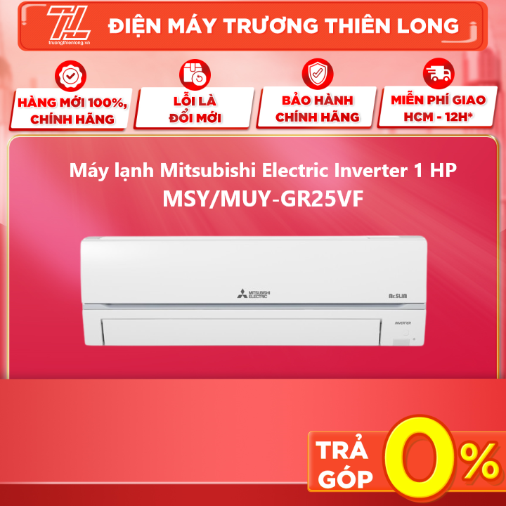 Máy lạnh inverter mitsubishi electric msy-gr25vf - trả góp 0% - giao toàn quốc - ngoài hcm tính phí