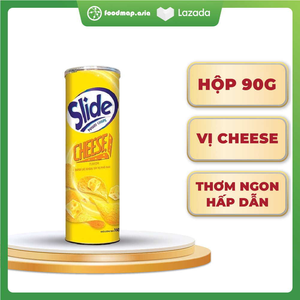 Snack khoai tây slide - vị phô mai - kinh đô - lon 90g