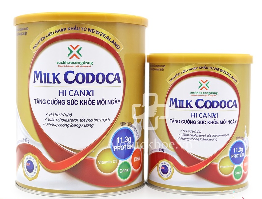 Combo 2 hộp sữa milk codoca hi canxi 900g và 400g nhập khẩu từ new zealand