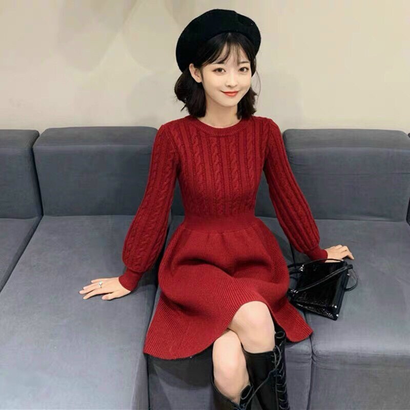 Đầm len xòe siêu xinh, siêu xịn sò cực hot 2020 form chuẩn nsb