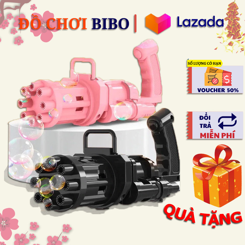 Đồ chơi trẻ em, súng bắn bong bóng 8 nòng, vui nhộn, thích thú-Thế Giới Trò Chơi