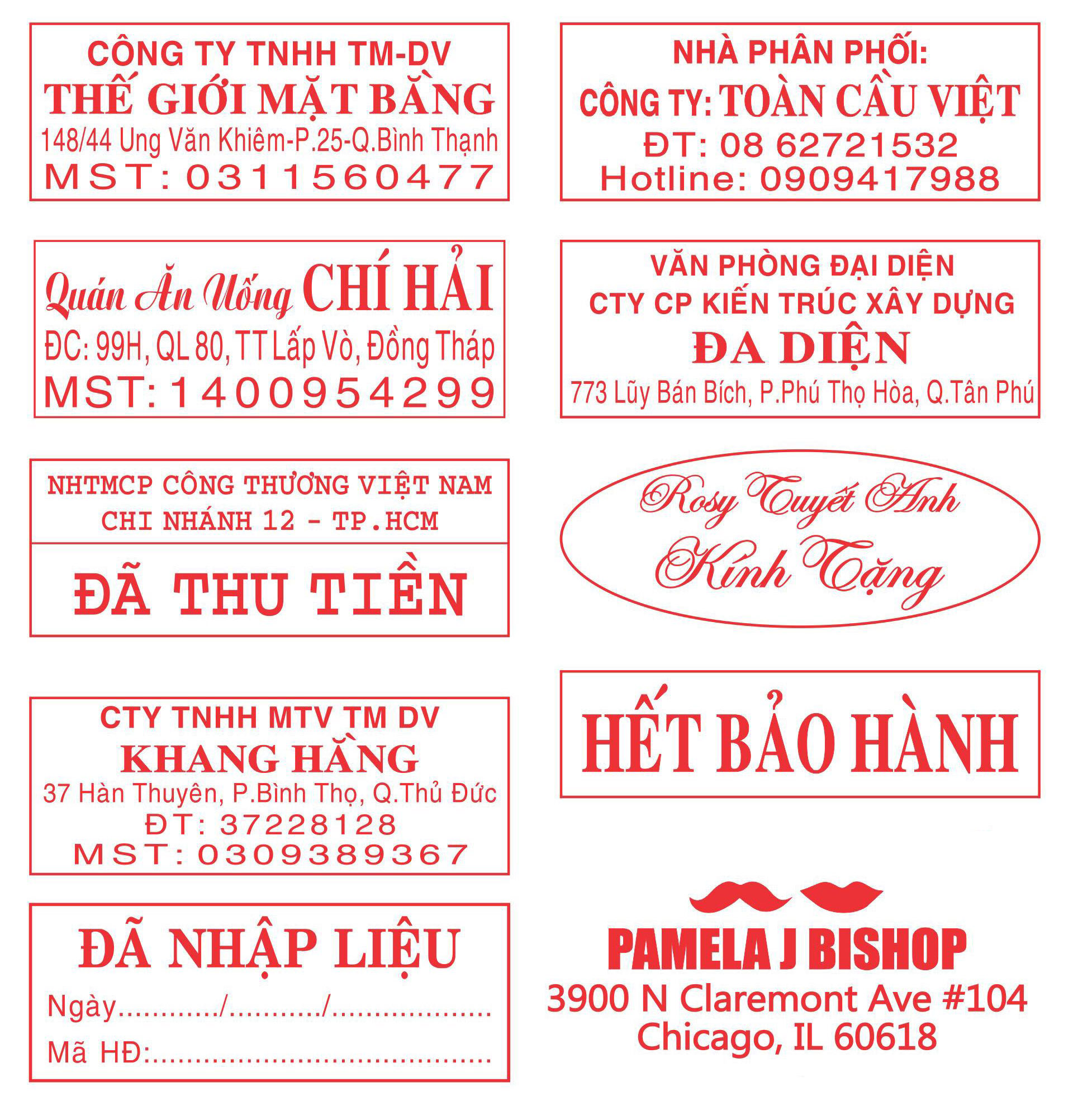 Dấu liền mực 1 đến 5 dòng (kt 58 x 22mm)