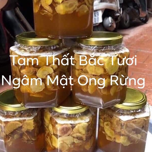 TAM THẤT BẮC TƯƠI NGÂM MẬT ONG RỪNG(950k/1,8kg cả bình nhựa)