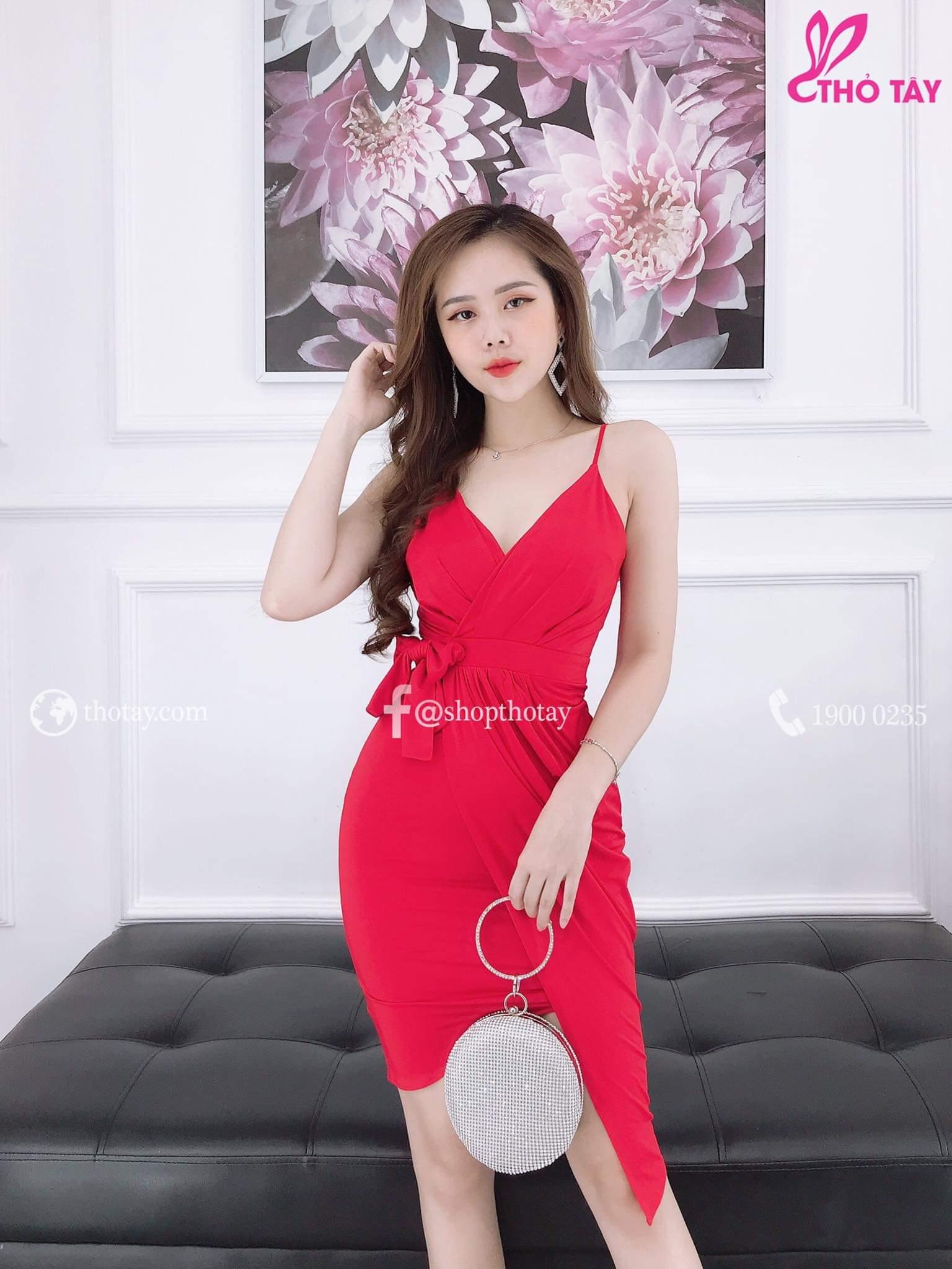 Đầm body quây tà chất umi ~55-QH
