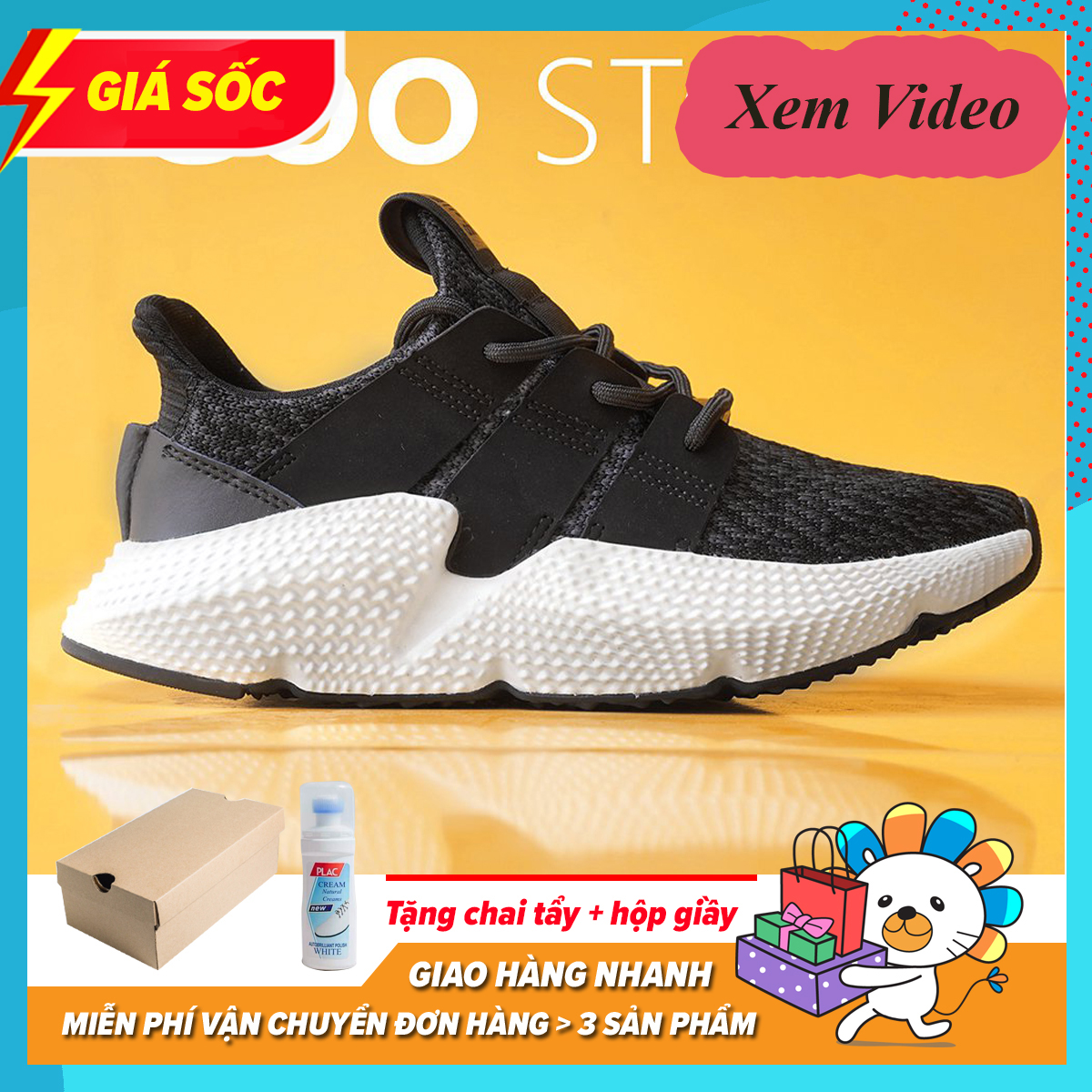 Giày Thể Thao Sneaker Nam Nữ Màu Pro Đen Đế Trắng Giá Rẻ