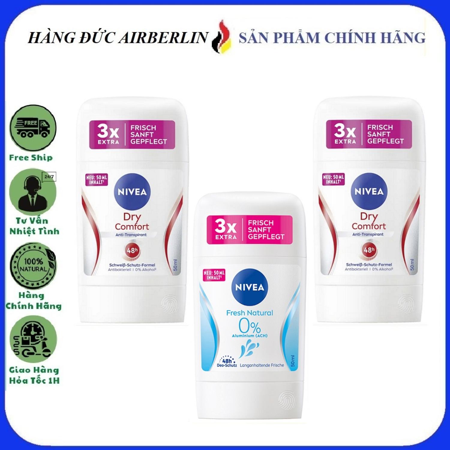 Sáp khử mùi nivea đức 50ml nữ