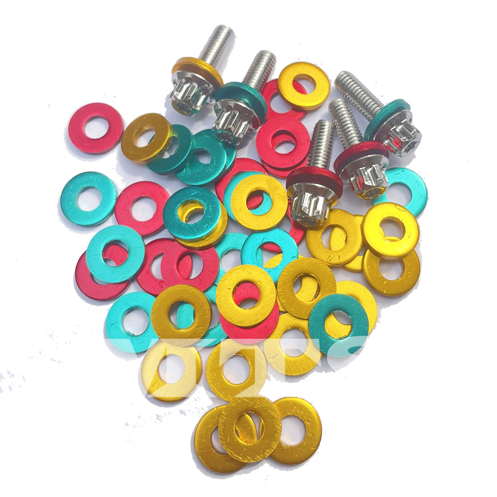 Bộ 10 long đền 6li gắng ốc lốc máy mẫu trơn-mts