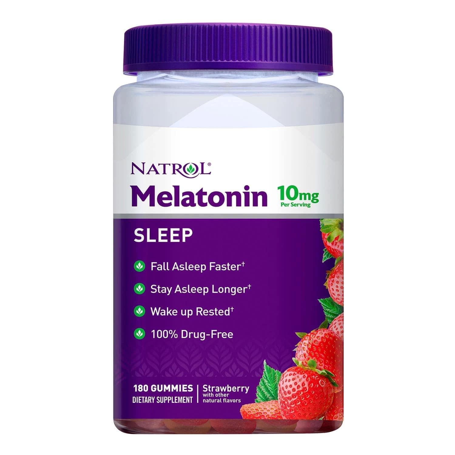 Kẹo dẻo vị dâu Natrol Gummies with Melatonin 5mg 180 viên