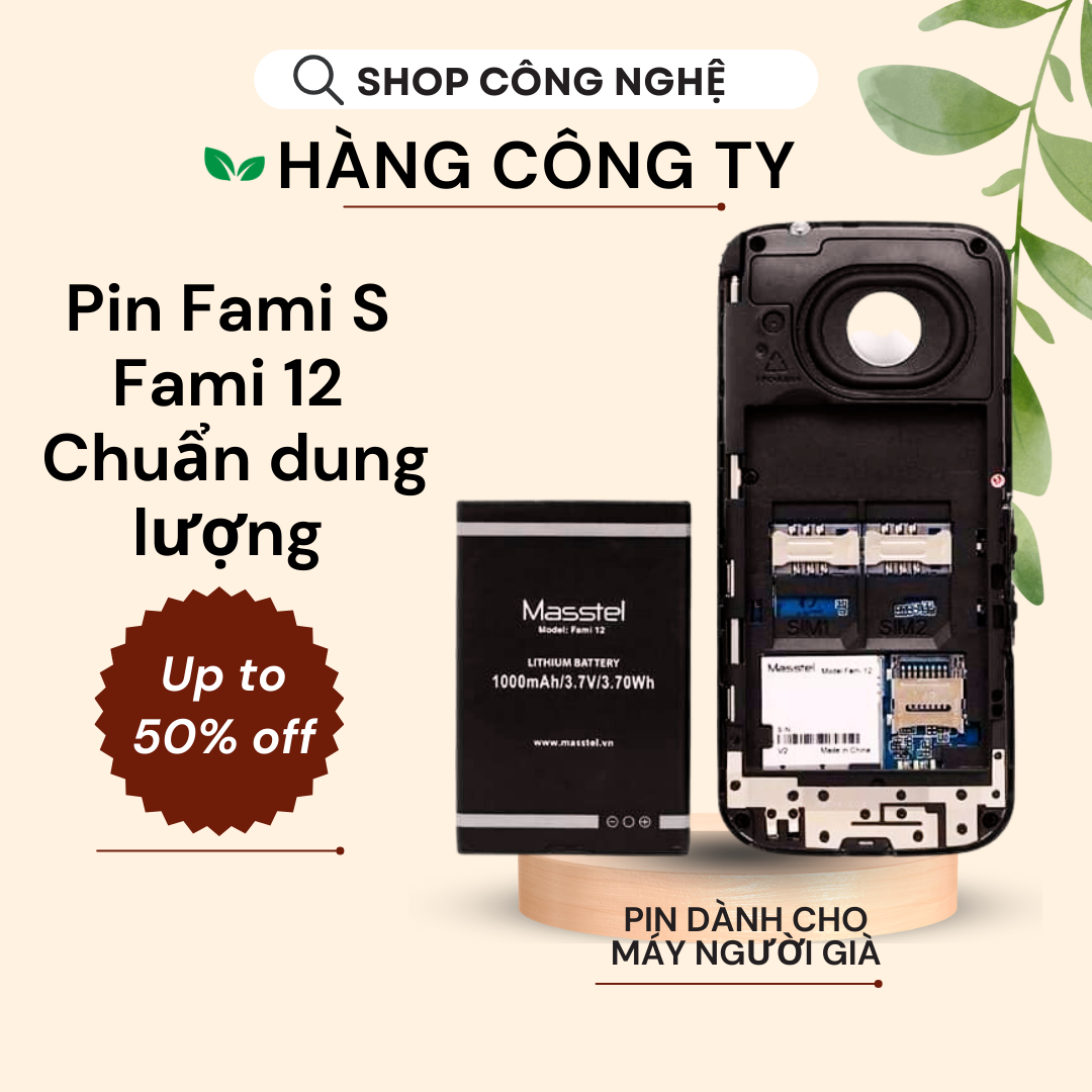 Pin masstel fami 12/fami s - pin zin mới 1000mah và 1400mah