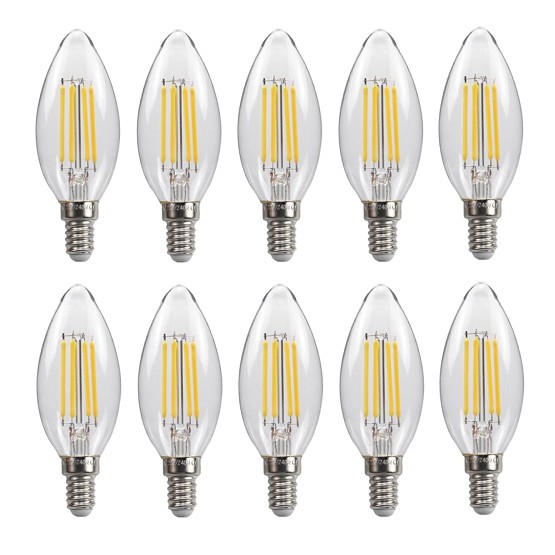 Bộ 10 bóng đèn led edison c35 4w hình quả nhót đui e14