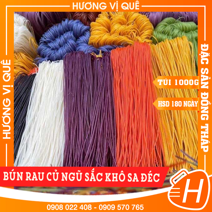 Bún rau củ ngũ sắc khô sa đéc - túi 1000g - đặc sản đồng tháp