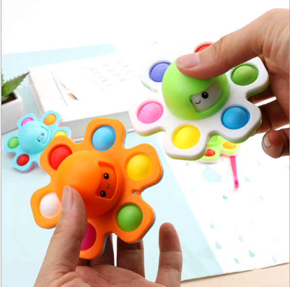 Con quay spinner hình bạch tuộc mặt thay đổi cảm xúc pop it