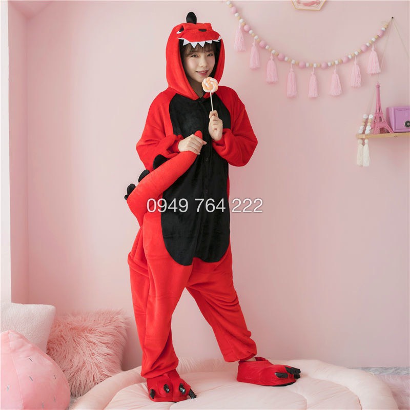 Bộ Đồ Thú Khủng Long Đỏ Người Lớn ♥️ Bộ Đồ Thú Giá Rẻ