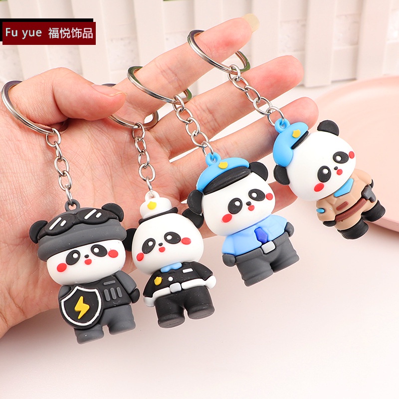 Móc khóa gấu đen trắng cute