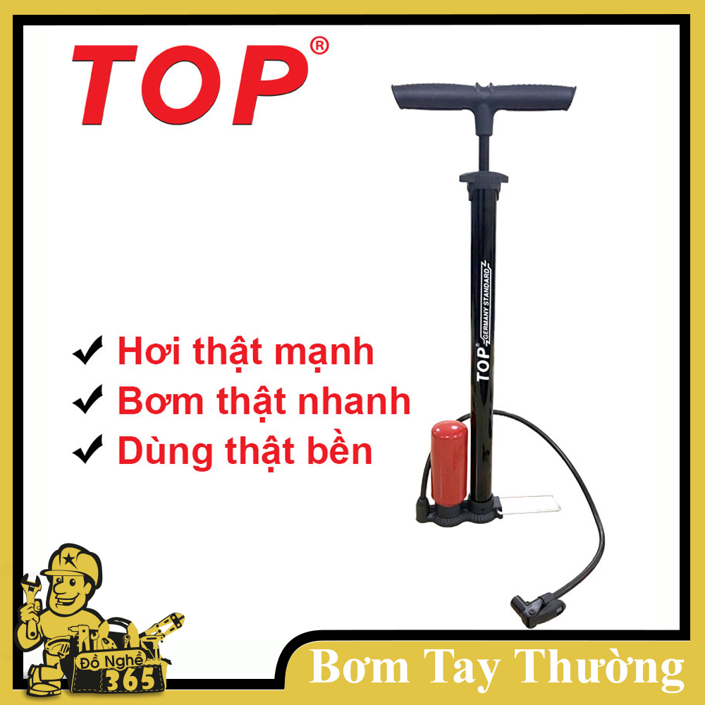 Bơm hơi bằng tay  hiệu TOP, bơm tay thường bơm bánh xe máy, xe đạp bơm bong bóng bơm phao nổi