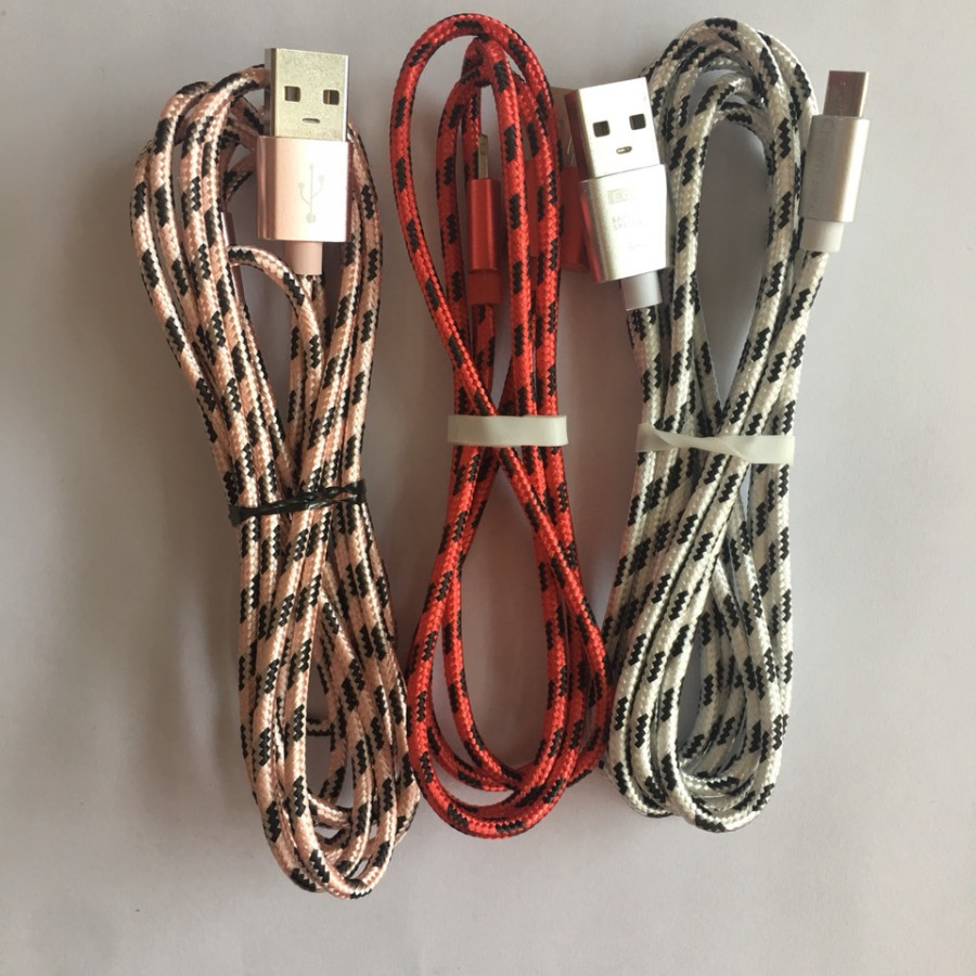 Cáp sạc bọc dù chó các dòng diện thoại Iphone và Android