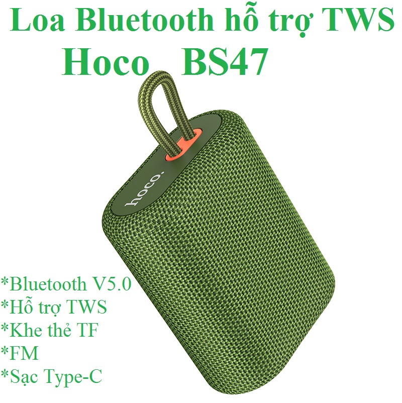 Loa bluetooth mini hoco bs47 wireless v5.0 chống nước ipx5 chính hãng