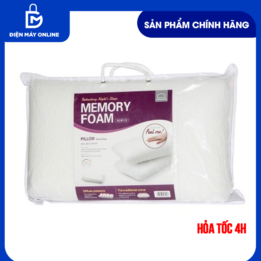 Gối memory foam 50d locknlock 500100mm hlw112 - white - hàng chính hãng - điện máy online