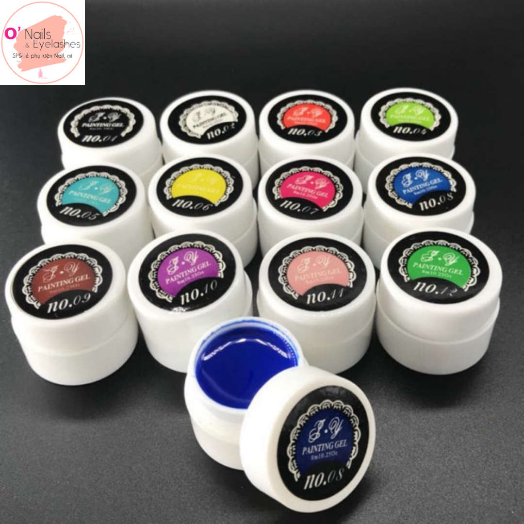 Set gel vẽ nail, vẽ móng 12 màu loãng phù hợp với tô màu