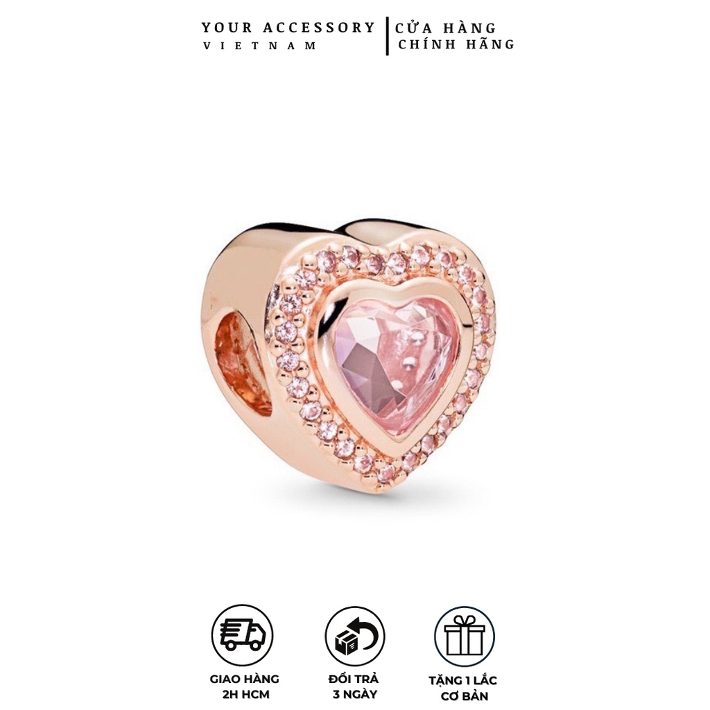 Hạt charm đính đá kiểu Pandora cao cấp YAC07
