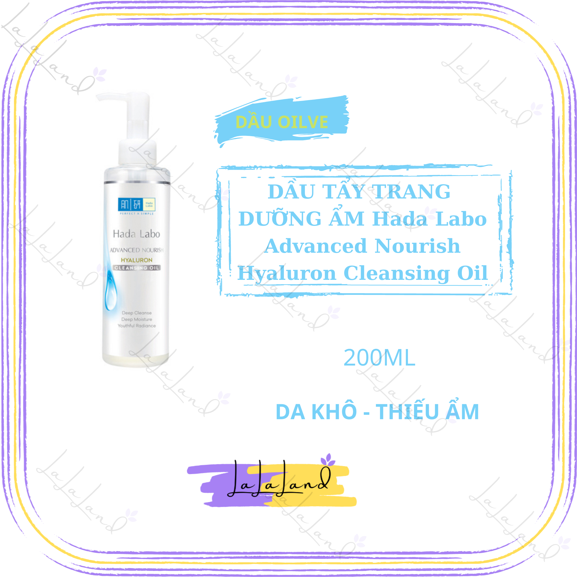 [HCM]Dầu Tẩy Trang Dưỡng Ẩm Hada Labo Advanced Nourish Hyaluron Cleansing Oil 200ml