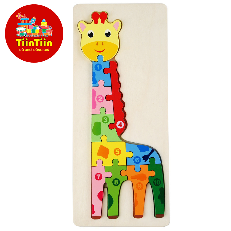Đồ chơi gỗ tranh ghép hình đánh số con Hươu