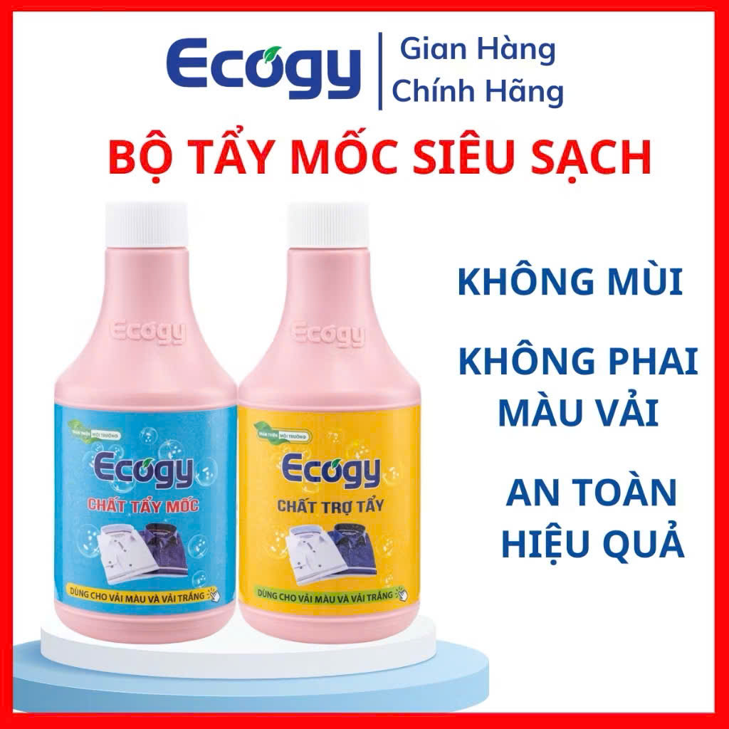 Tẩy Mốc Siêu Sạch Ecogy tẩy sạch mốc,thâm kim,vết két mồ hôi,dầu mỡ từ đồ ăn,vết máu, trên cả quần á
