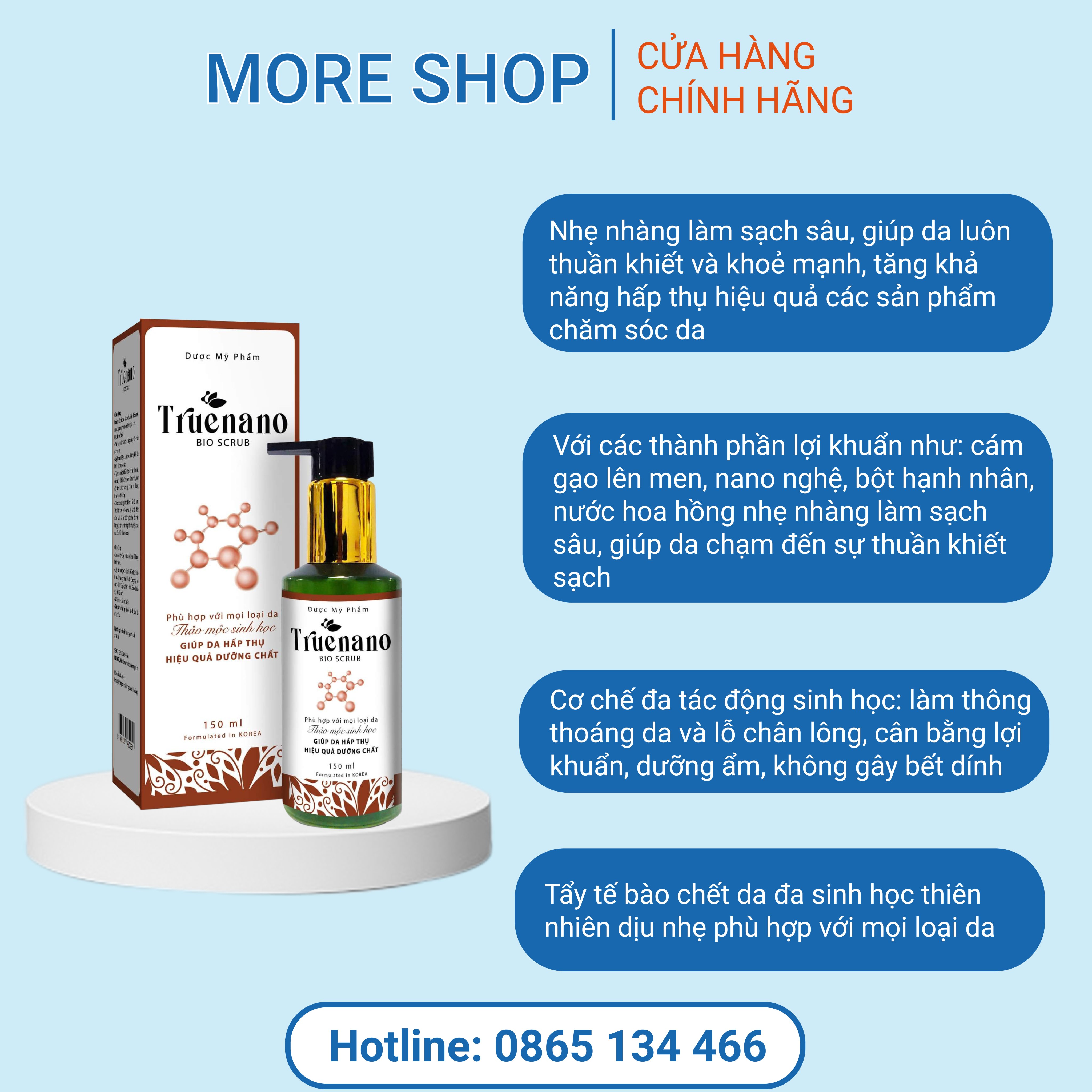 Tẩy tế bào chết sinh học truenano bio scrub 150ml