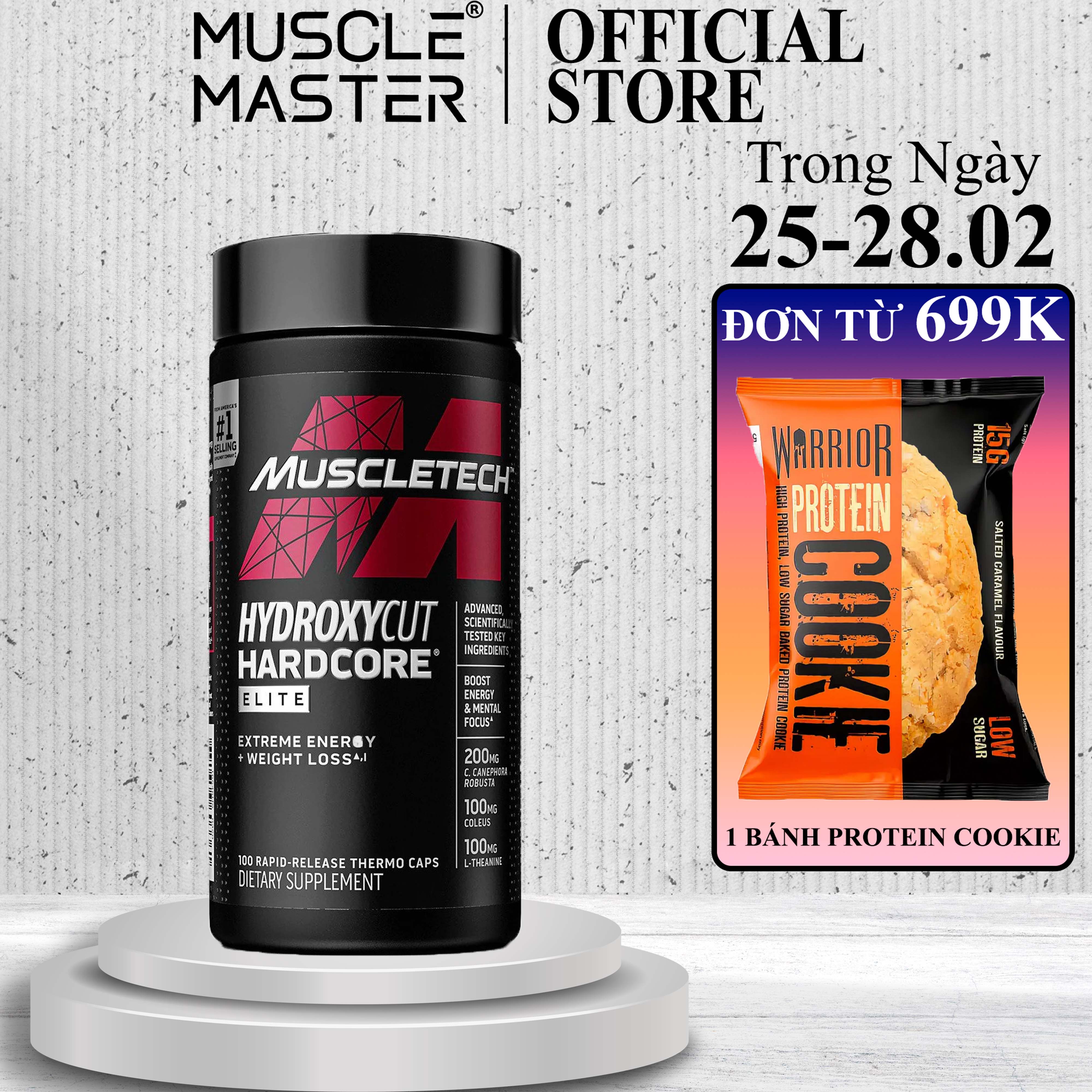 Viên Giảm Mỡ và Cân Nhanh Hydroxycut Hardcore Elite 100 Viên