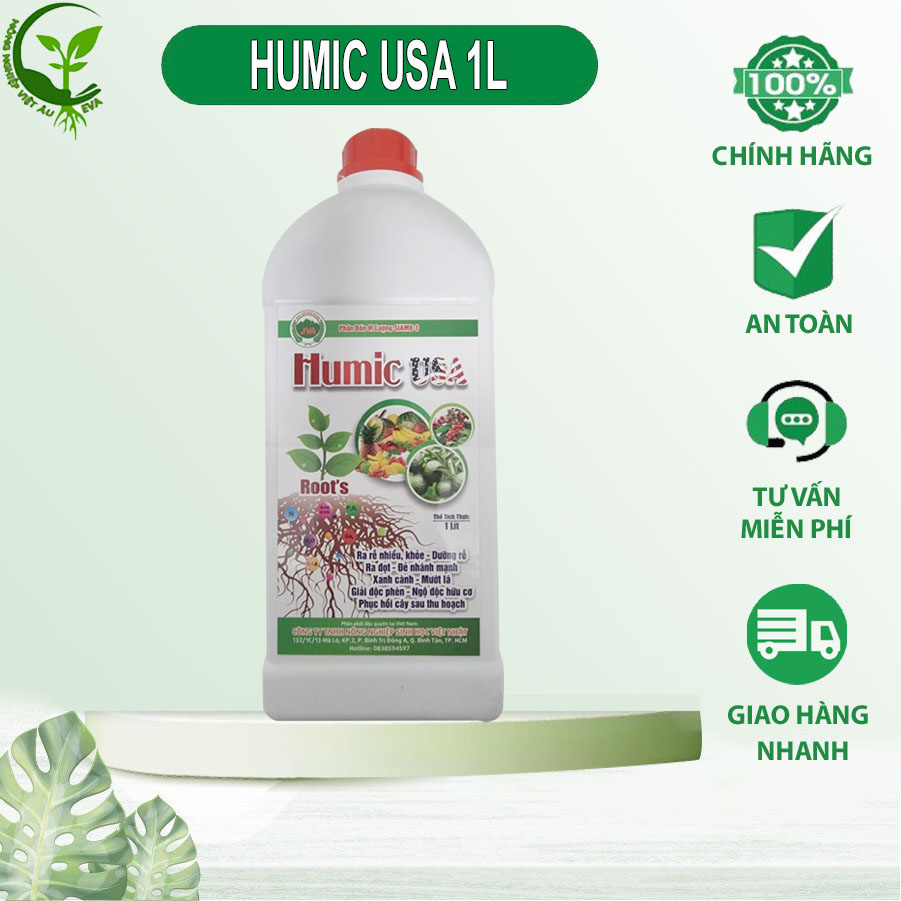 Phân bón humic usa dạng nước 1l kích rễ ra trái ev13 vietau