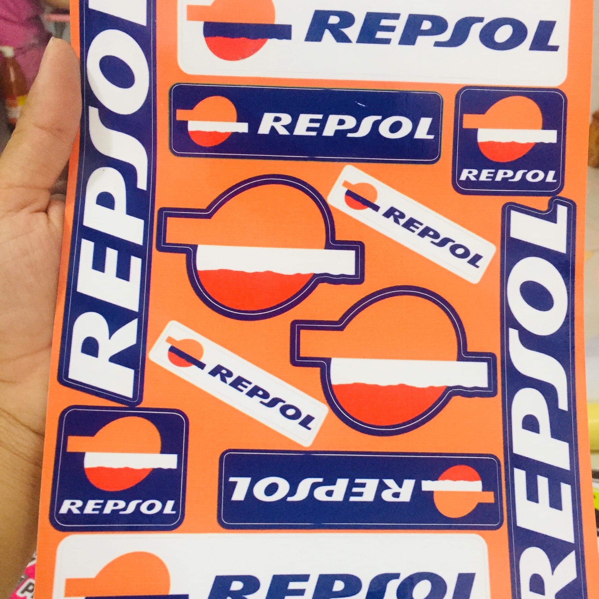 Bộ tem logo Repsol kích thước A4
