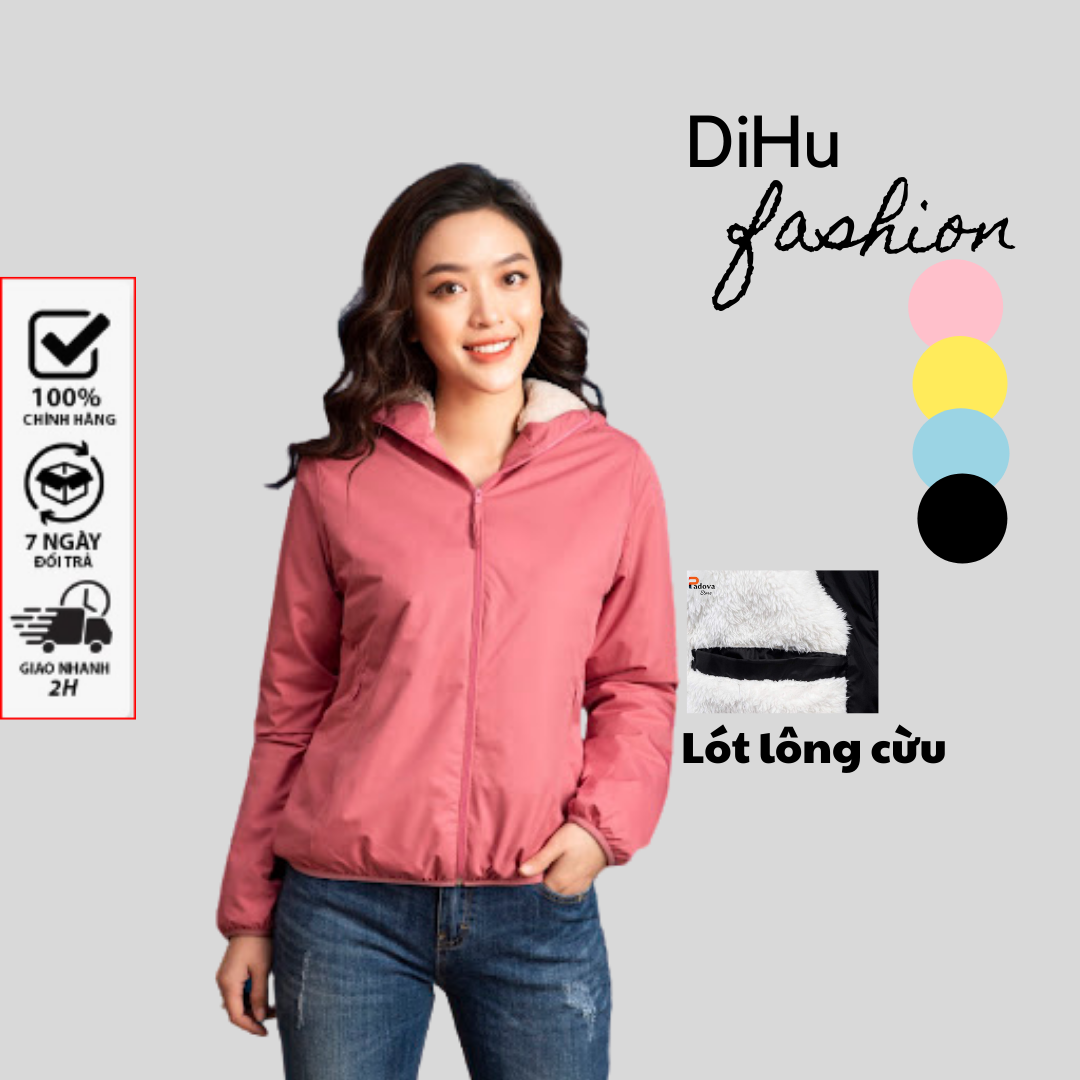 [free ship+tặng quà] Áo khoác lót lông cừu ấm áp cực xinh đẹp cho nữ DiHu fashion