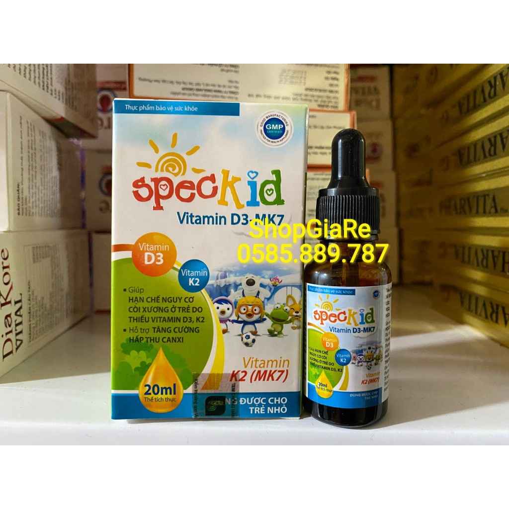 Speckid Vitamin D3 &amp; K2 Mk7 giúp hấp thụ canxi hiệu quả, giúp xương và răng chắc khỏe