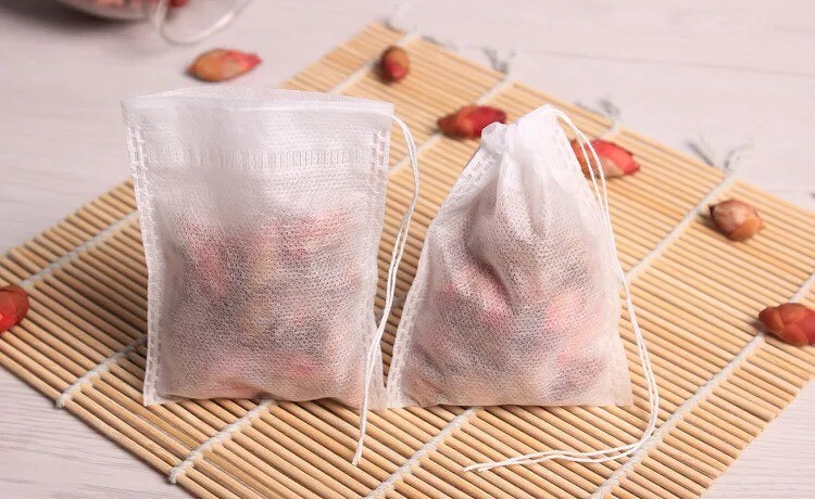 [HCM]Túi lọc trà/ túi vải không dệt có dây rút size 6 x 8 cm (100 cái)