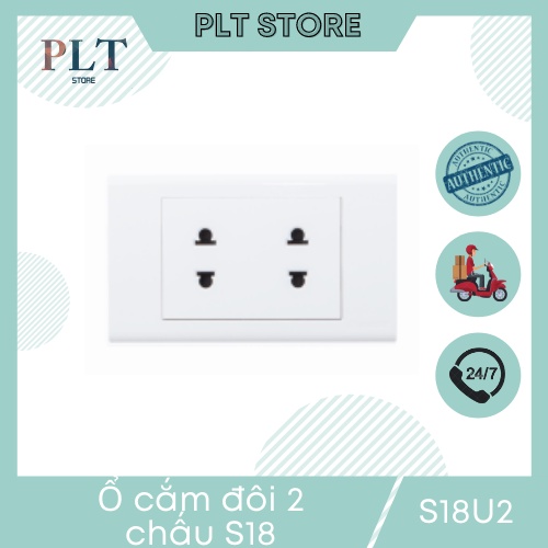 Ổ cắm đôi 2 chấu 16a sino s18u2 dòng s18
